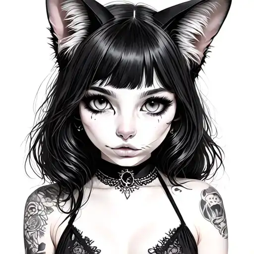 Goth Catgirl Swimsuit