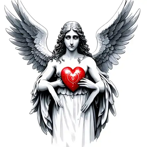 Seraphim Angel With Sacred Heart