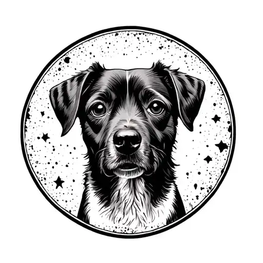 Simple Dog Face In A Circle