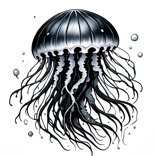 Irukandji Jellyfish Floating