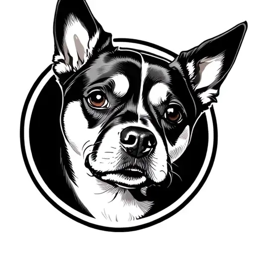 Very Simple Dog Face In A Circle