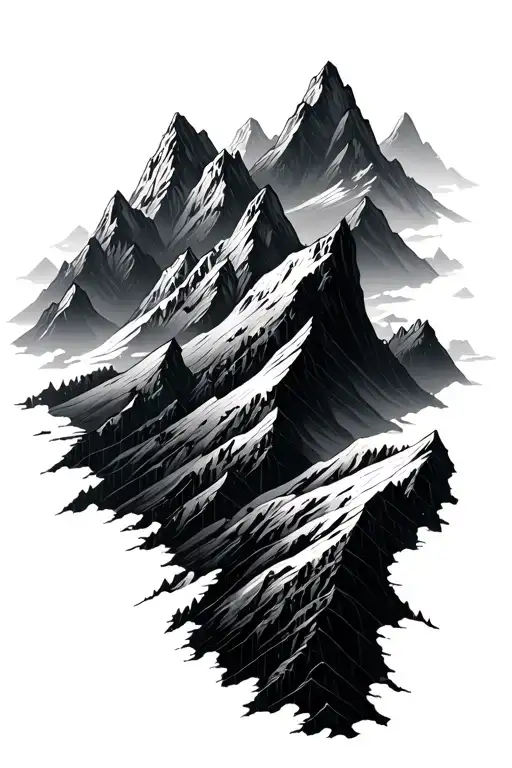 Mountains And Grid Lines