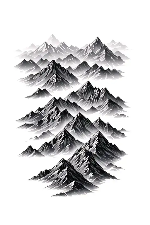Mountains And Map Grid Lines