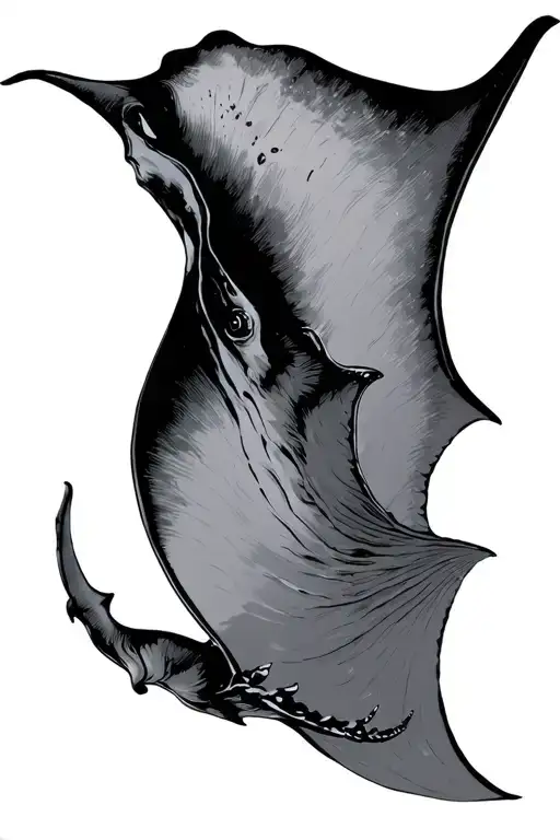Manta Ray Gracefully Swimming