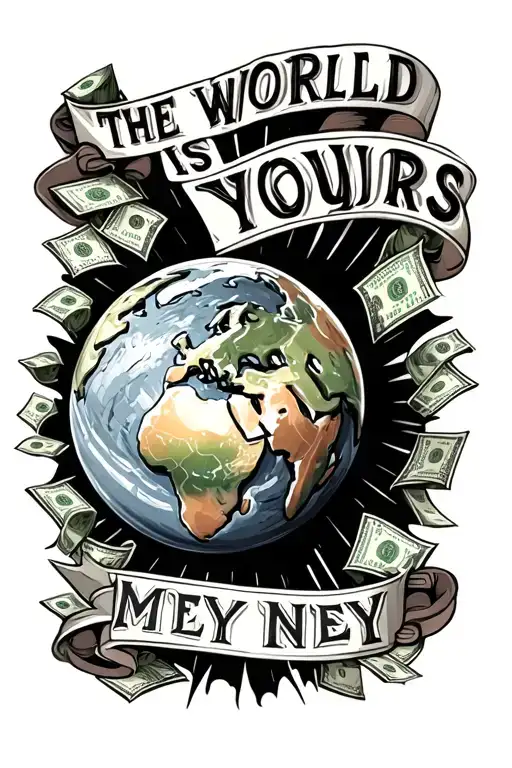 The Glob And It Says The World Is Yours With Money At The Bottom Half