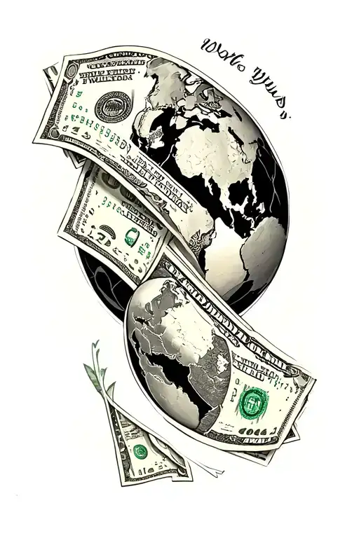 The World Is Yours With Money At The Bottom Half Sleeve