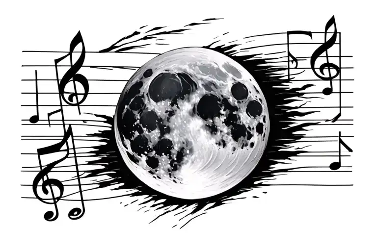 Musical Score Against The Moon