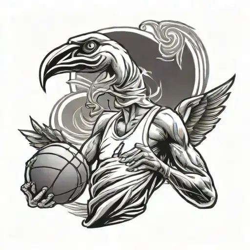 Flamingo Shooting Basketball Player