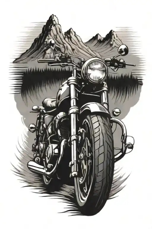 Motorcycle And Mountain Road Winding