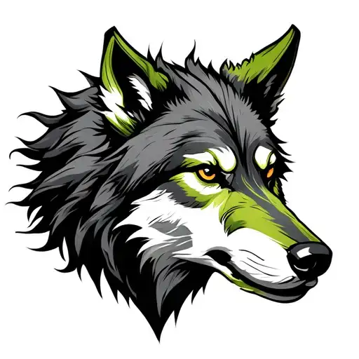 Viking Wolf Green N Grey