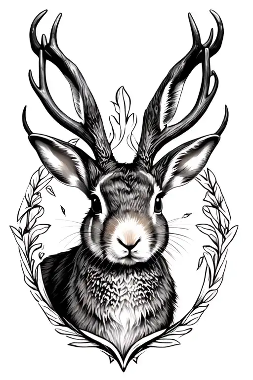 Rabbit With Deer Antlers 8 Points