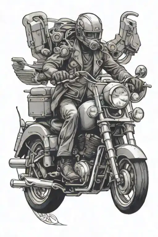 A Doctor Riding A Motorcycle With Radiology Equipment Integrated Into The Design