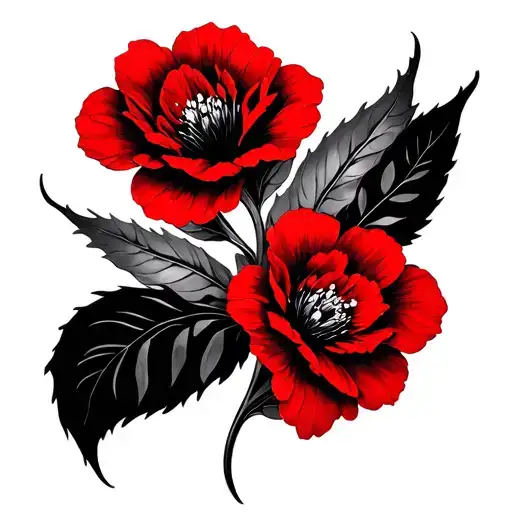 Fenice With Red Flowers