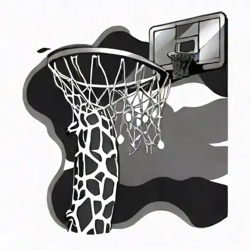 A Basketball Hoop Made Of Giraffe Spots