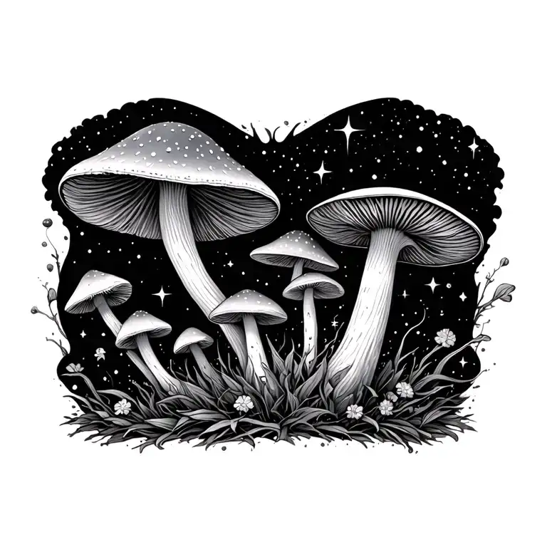 Galaxy Of Stars And Mushrooms