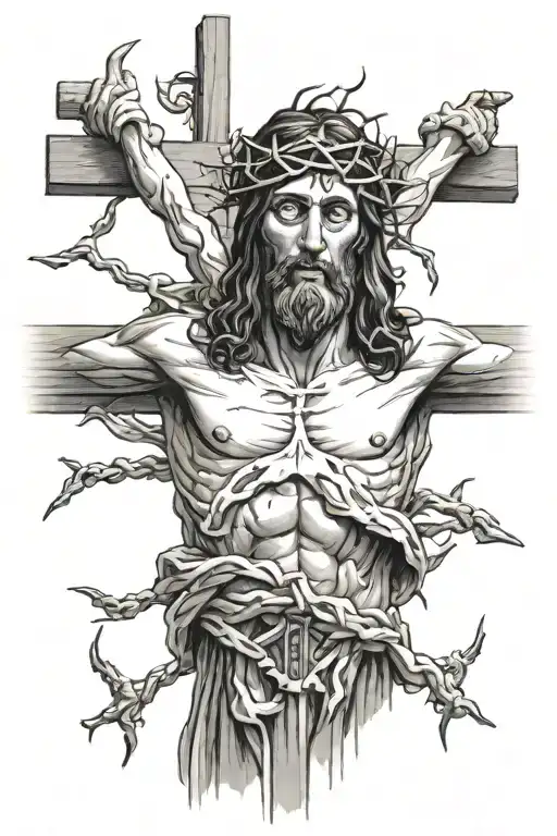 Jesus Christ Crucified And Heads