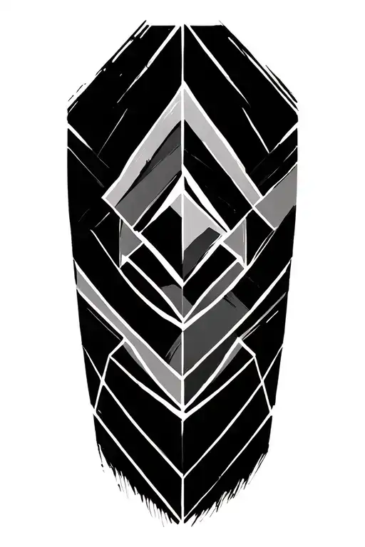 A Geometric Pattern Ang Some Free Hand Brush Strokes Over It