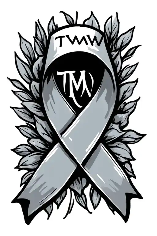 Ovarian Cancer Ribbon With Initials Tmv