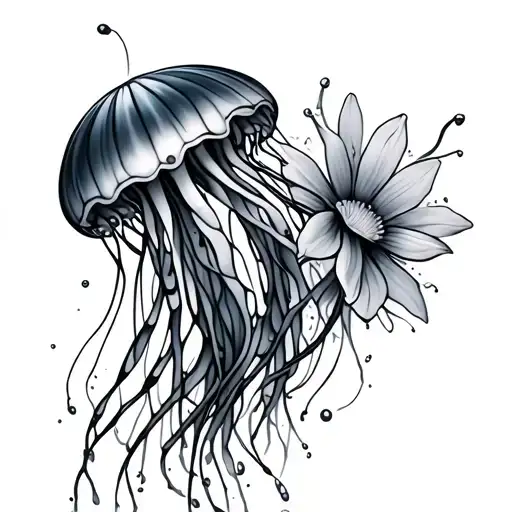 Jellyfish With Flowers Growing