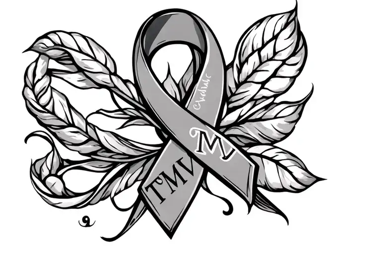 Ovarian Cancer Ribbon With Initials Tmv