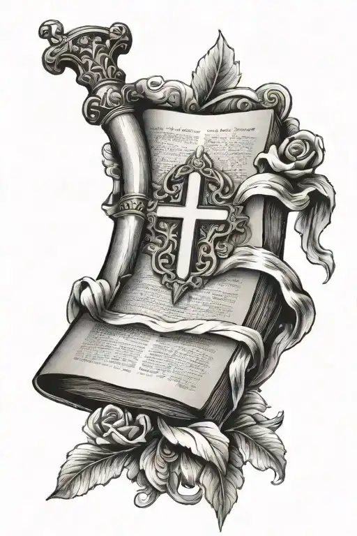 Bible Book Open In Front