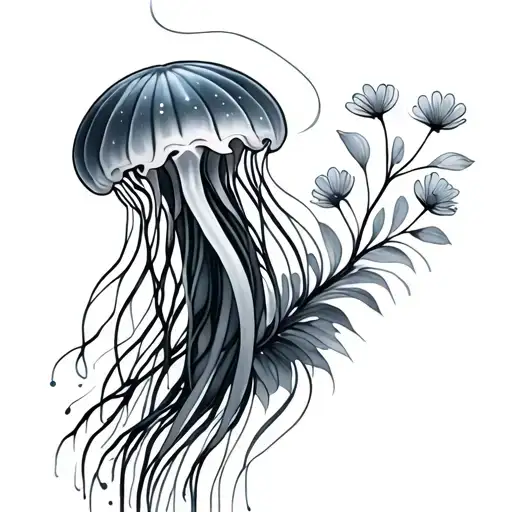 Jellyfish With Flowers Growing