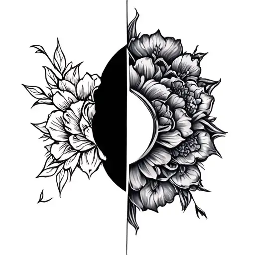Neck Tatoo Representing Two Sides