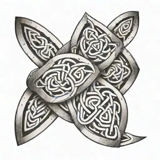 A Celtic Knot Band Wrapped Around A Forearm Just Below The Elbow