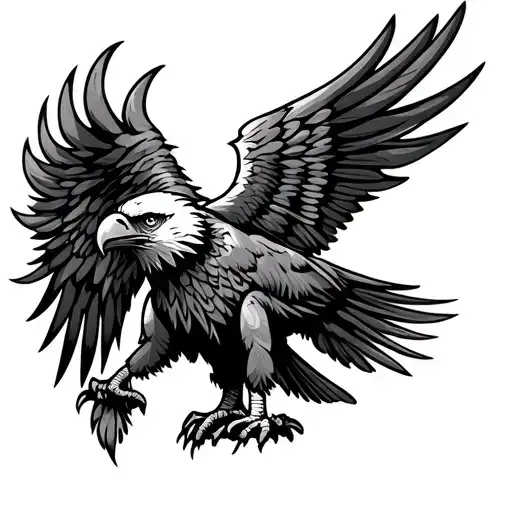 Simple Tribal Eagle With Wings