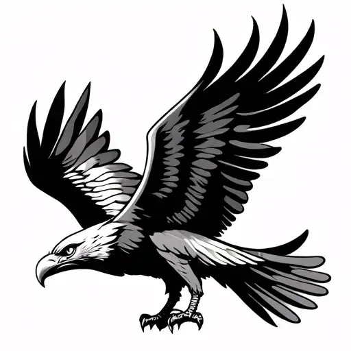 Simple Tribal Eagle With Wings Super Simple
