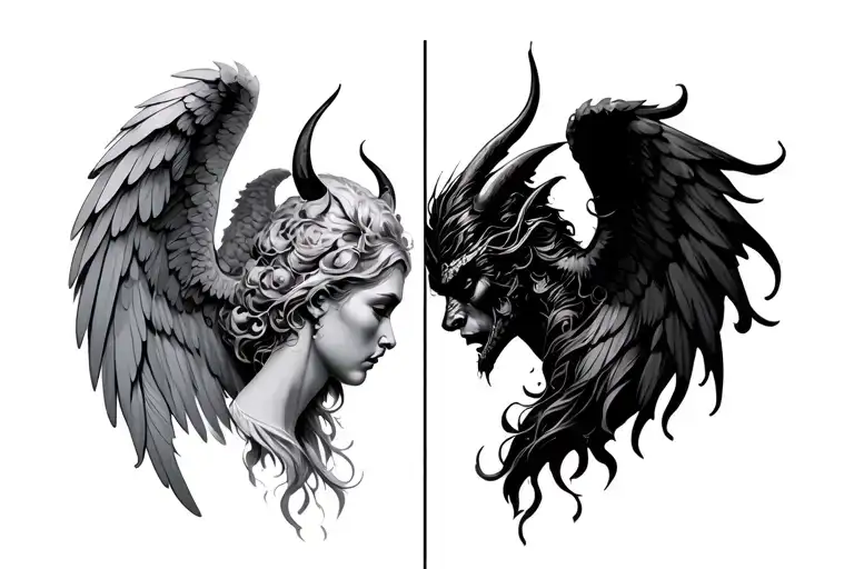 Angel And Demon Half Angel
