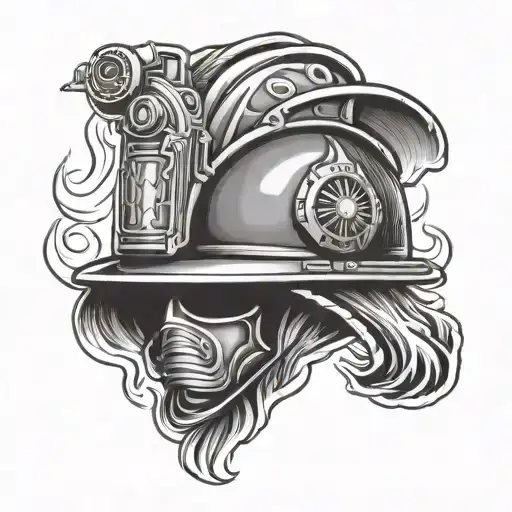 Firefighting Helmet Engulfed