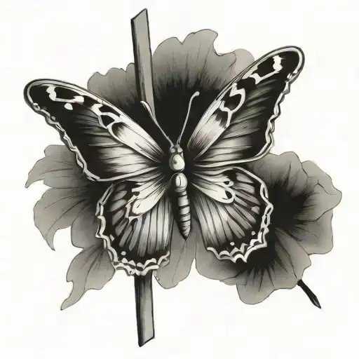 Butterfly With A Cross In Place Of The Body