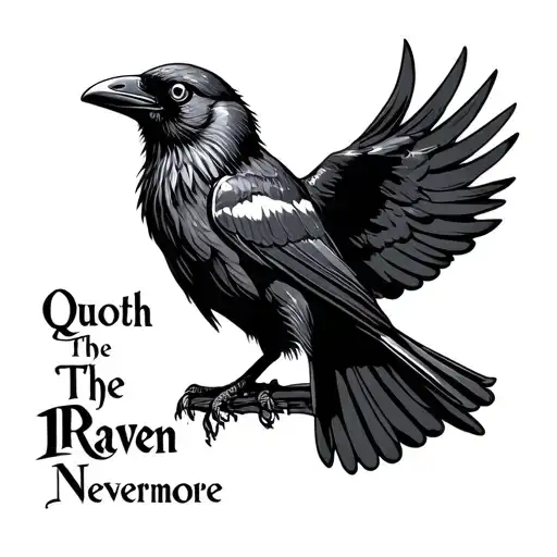Quoth The Raven Nevermore Script With A Raven