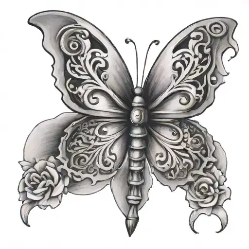 Butterfly With A Cross In Place Of The Body