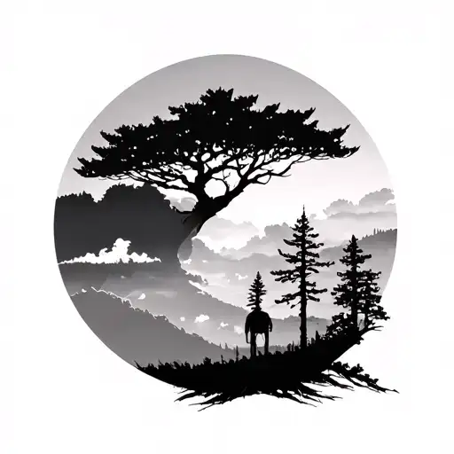 Sky Of Forrest From Elbow To Shoulder