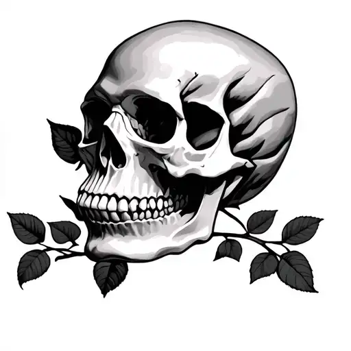 Side Skull And Rose