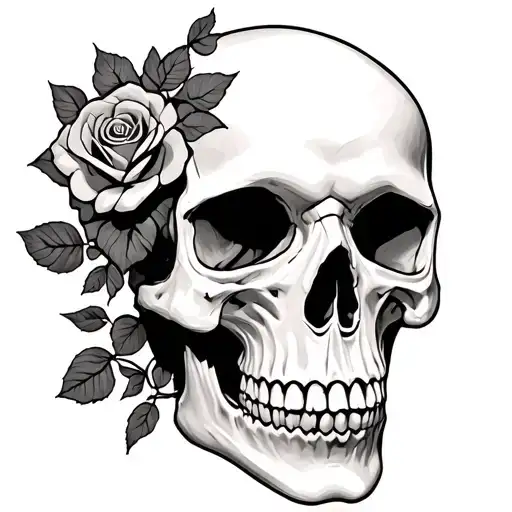 Side Skull Right By Rose
