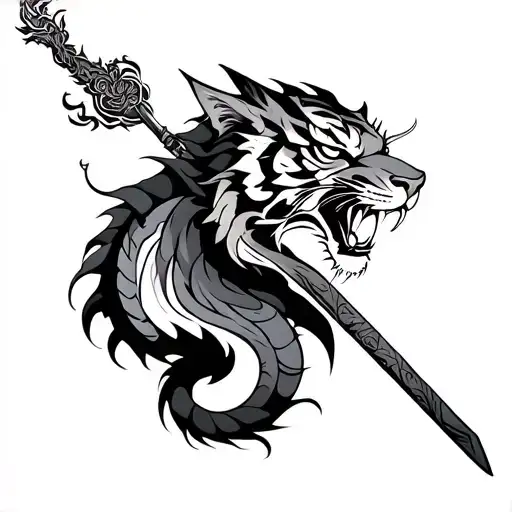 Tiger Dragon Staff