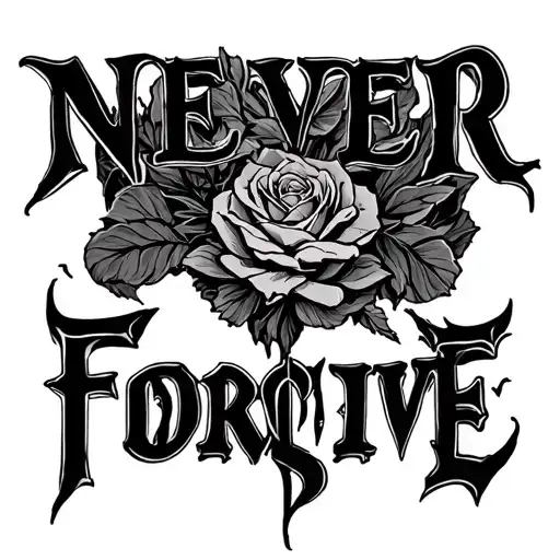 Never Forgive Text Around Non Figurative