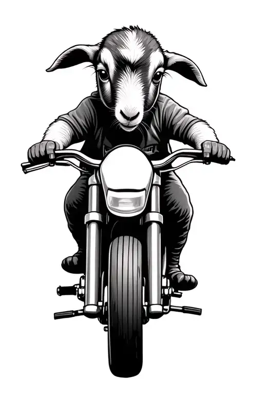 Cute Baby Goat Riding Motorbike Racing