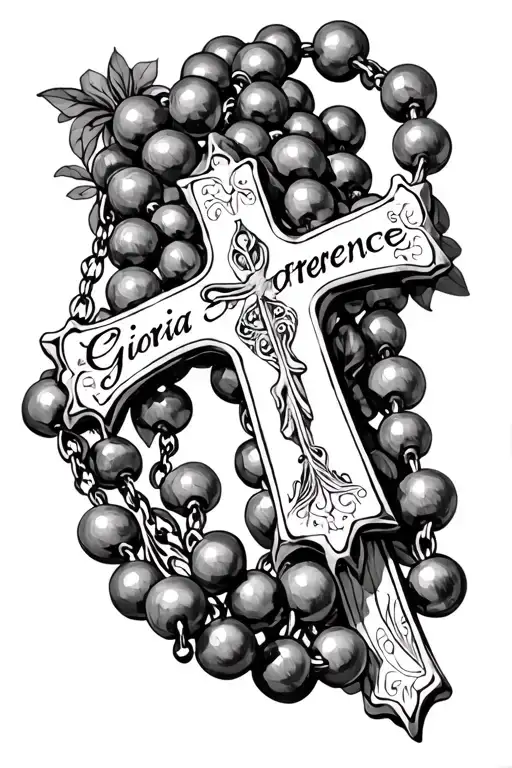 Cross Beads With Names Giorgia And Florence