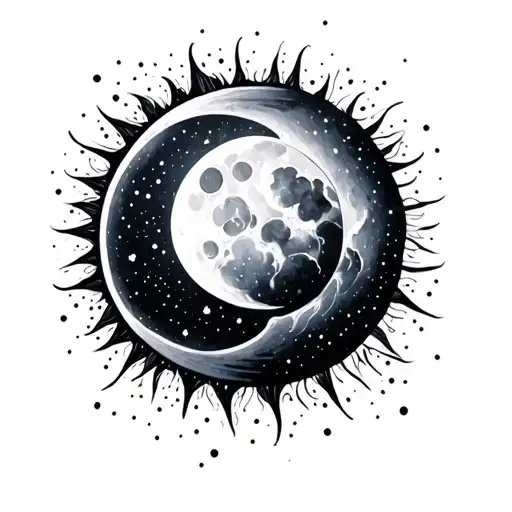 Sun And Moon And Stars Northern Lights