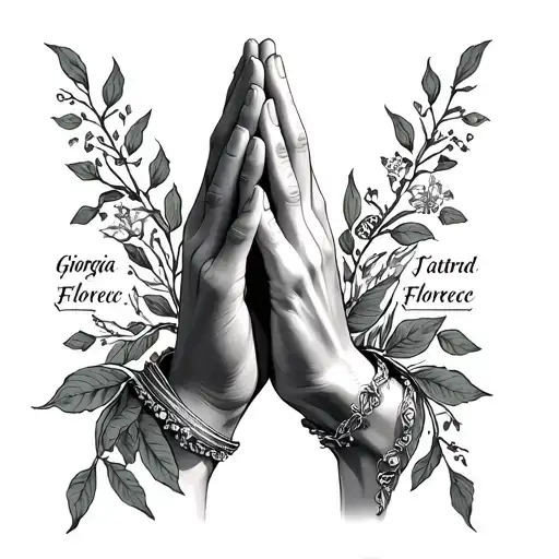 Prayer Hands And The Names Giorgia And Florence
