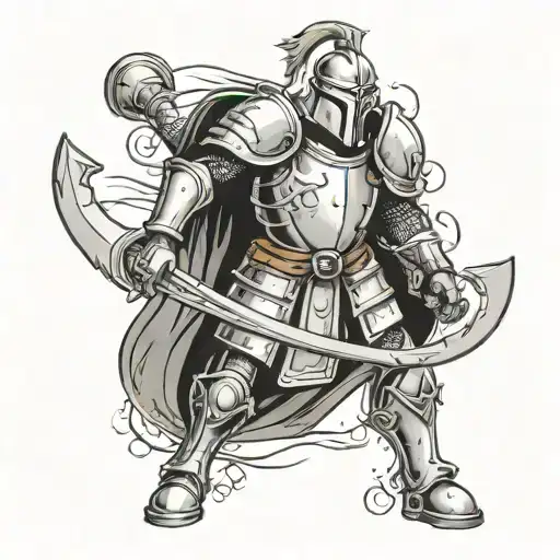 Teutonic Knight In Battle Axe Inspired By Robot