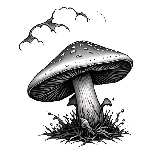 Psychedelic Mushroom Growing Out Of Jack O Latern