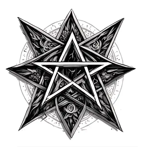 Pentagram In Hextagram