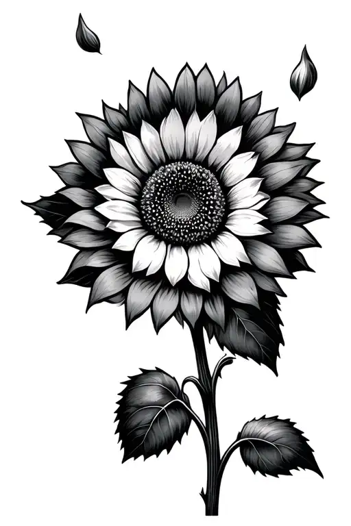 Sunflower With Three Falling Petals Falling
