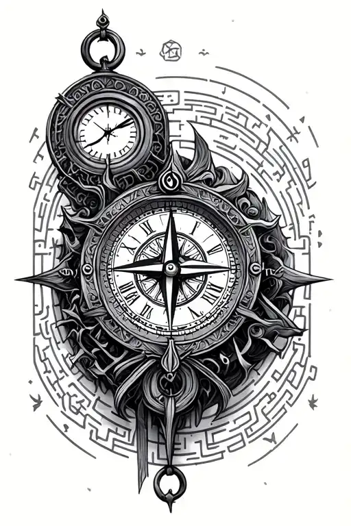 Labyrinth Compass Clock