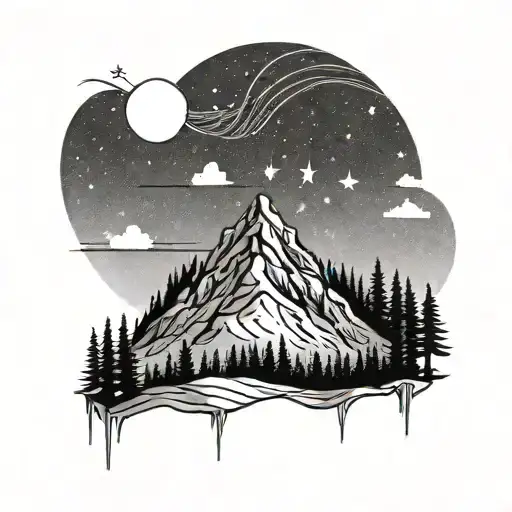 3 Stars Over A Mountain With The Words I Remember It All Too Well Underneath Simple Line Art